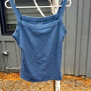 American Eagle Outfitters Ribbed Steel Blue Camisole